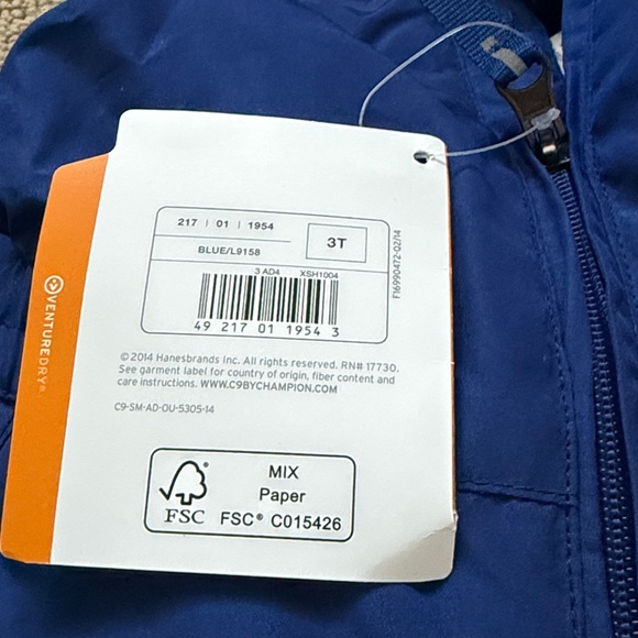 NWT C9 Champion Snow Bib Pants Kids 3T Navy Insulated Front Zip Warm Winter - Picture 3 of 6